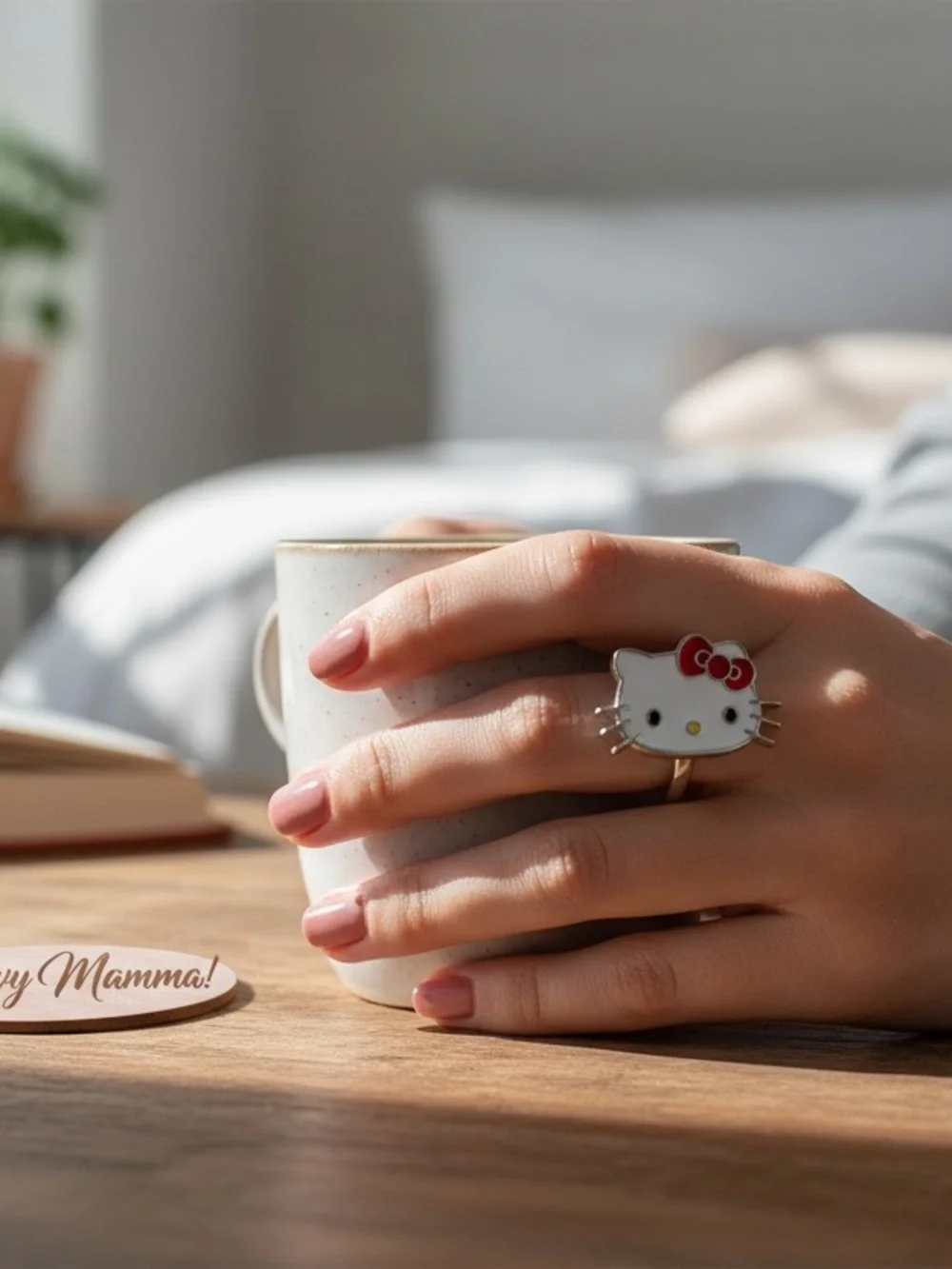 Hello Kitty Adjustable Ring appears larger on model